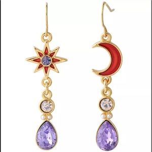 Rhinestone Pearl Star Moon Earrings